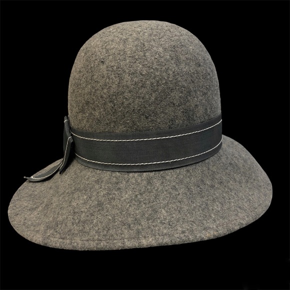 Geo. W. Bollman & Co. Cloche Hat, 100% Wool Felt, Gray, - Picture 2 of 6